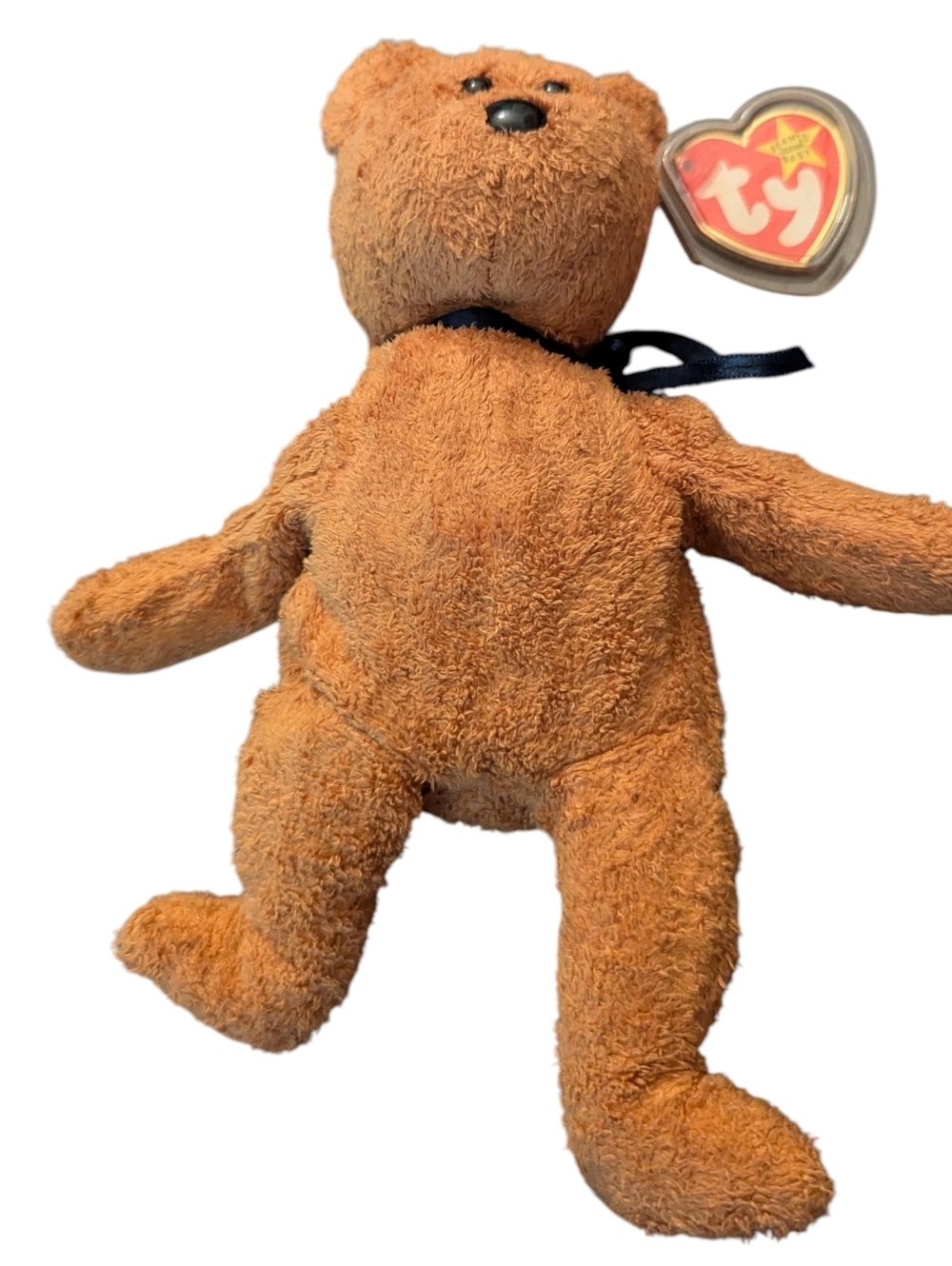 Ty Beanie Baby Fuzz the Bear 1998 Tylon Fabric Shaggy Plush Toy NWT